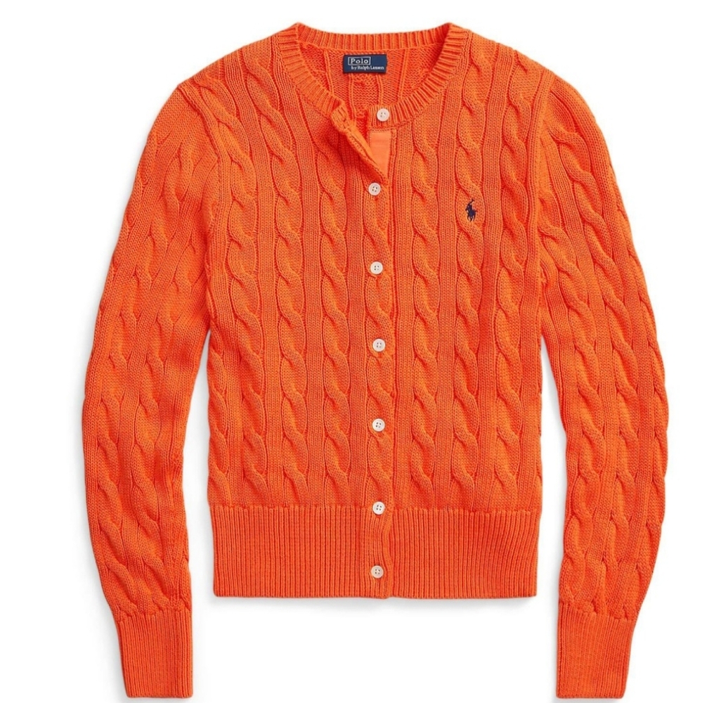 New no tag) Ralph lauren cotton cable cardigan size M